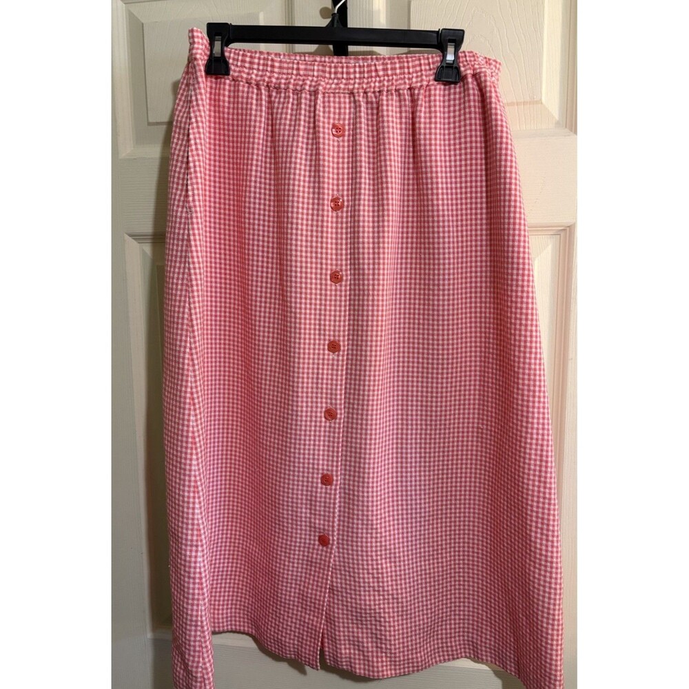 The Tog Shop Vintage Skirt Gingham Pockets Button Picnic Cottagecore Prairie M